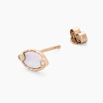 Boucles D'oreilles Puces Muse Argent Rose Nacre Oxyde - Puces Femme | Marc Orian