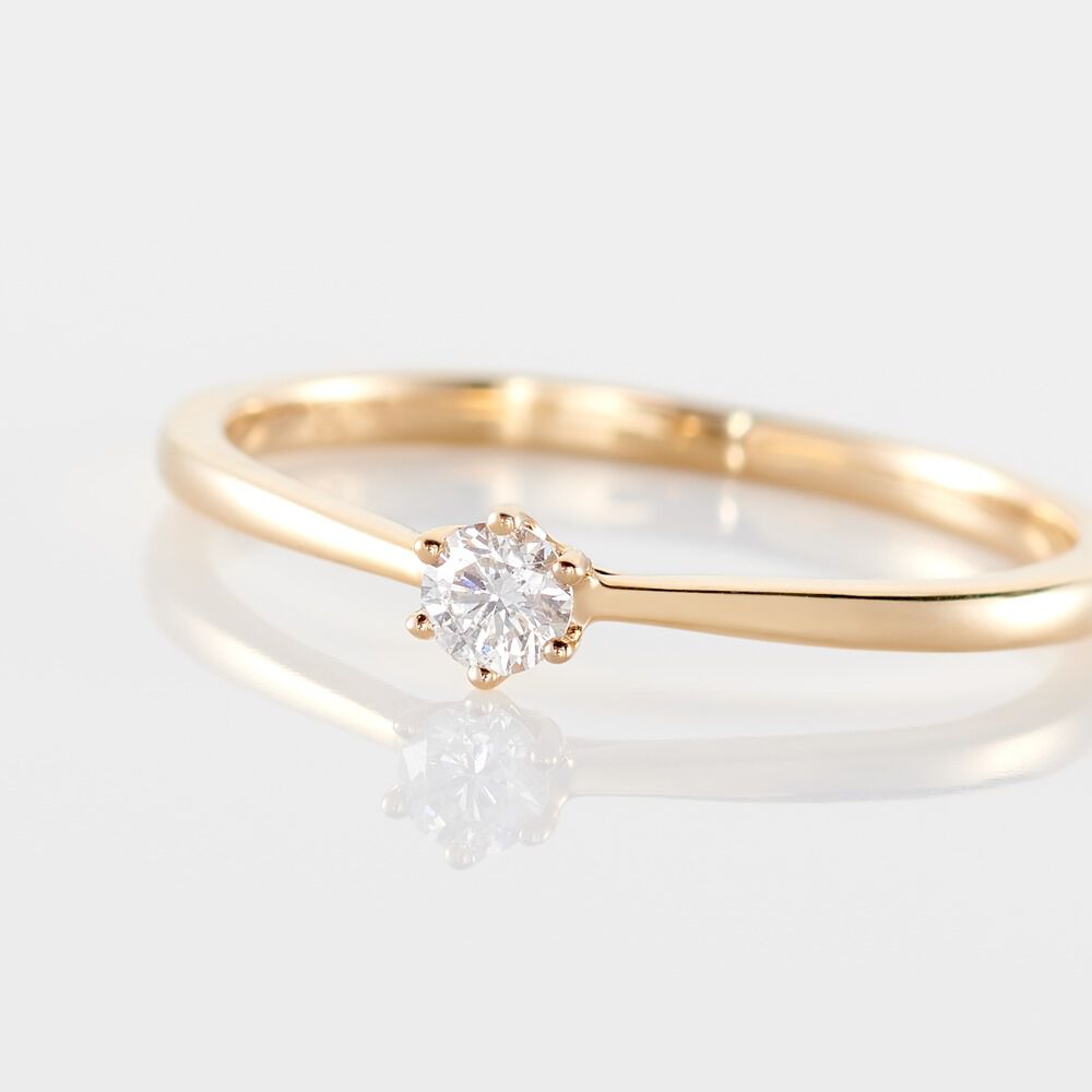 Bague Solitaire Athena Or Jaune Diamant - Parures de mariage Femme | Marc Orian