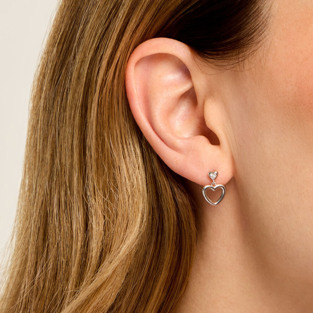 Boucles D'Oreilles Pendantes Floryne Argent Blanc Oxyde De Zirconium - Pendantes Femme | Marc Orian