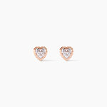Boucles D'oreilles Puces Kadidjatou Or Rose Oxyde De Zirconium - Puces Famille | Marc Orian