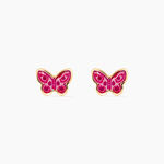 Boucles D'oreilles Puces Sulivia Papillon Or Jaune - Puces Enfant | Marc Orian