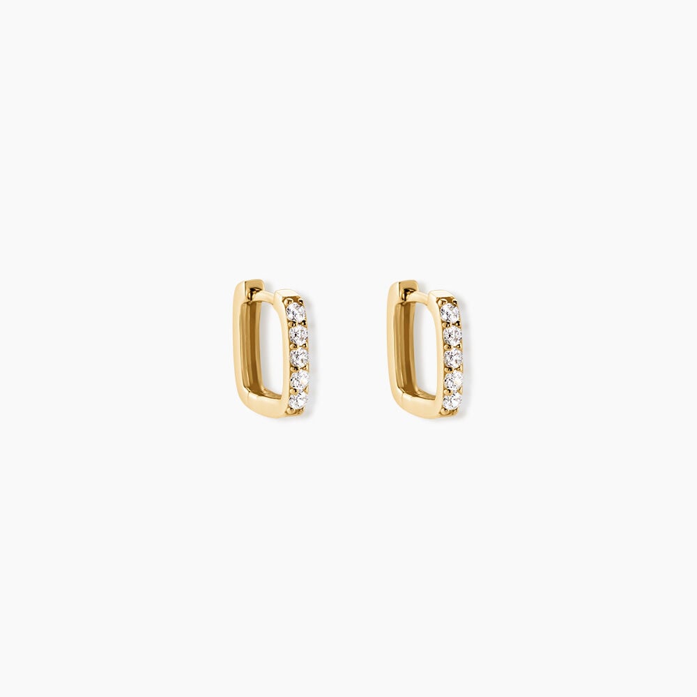Cr&eacute;oles Melene Argent Dor&eacute; A L'Or 750/1000 Oxyde De Zirconium - Cr&eacute;oles Femme | Marc Orian