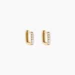 Cr&eacute;oles Melene Argent Dor&eacute; A L'Or 750/1000 Oxyde De Zirconium - Cr&eacute;oles Femme | Marc Orian