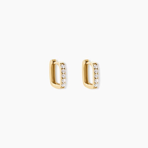 Cr&eacute;oles Melene Argent Dor&eacute; A L'Or 750/1000 Oxyde De Zirconium - Cr&eacute;oles Femme | Marc Orian