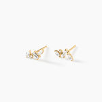 Boucles D'Oreilles Puces Dionysus Or Jaune Oxyde De Zirconium - Puces Femme | Marc Orian