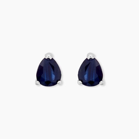 Boucles D'oreilles Puces Or Blanc Isador Saphir - Puces Femme | Marc Orian
