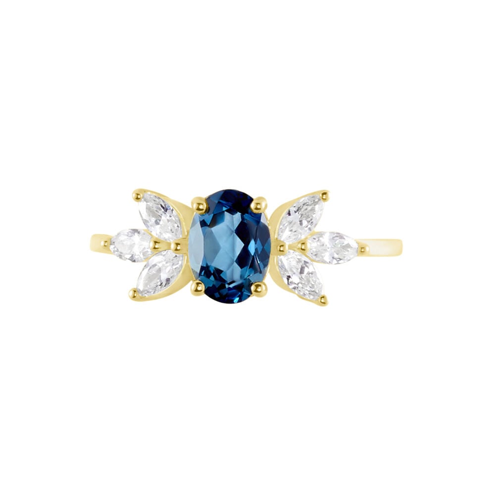 Bague Or Blanc Dayron Topaze Oxydes De Zirconium - Bagues pierres fines Femme | Marc Orian