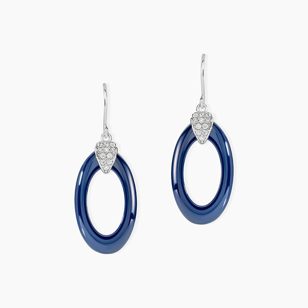 Boucles D'oreilles Pendantes Peer Argent Blanc Oxyde De Zirconium - Pendantes Femme | Marc Orian