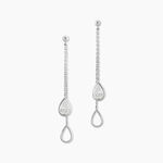 Boucles D'oreilles Pendantes Emerika Or Blanc Oxyde De Zirconium - Pendantes Femme | Marc Orian