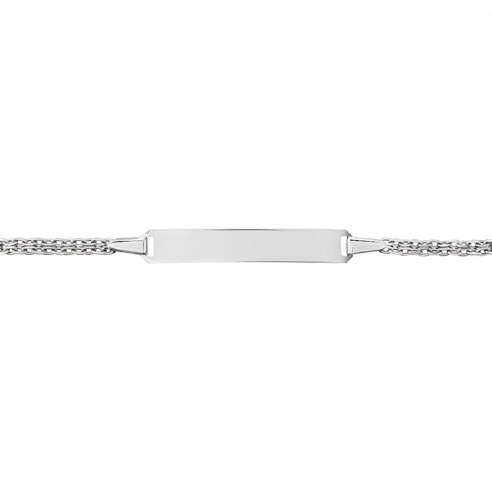 Bracelet Identité Euphenia Maille Bismark Or Blanc - Gourmettes Enfant | Marc Orian