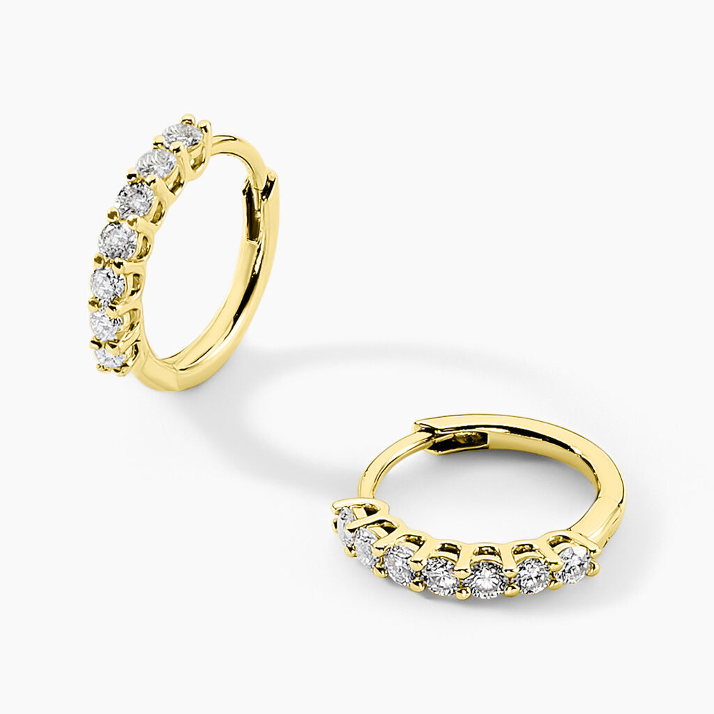 Créoles Kean Or Jaune Diamant Synthétique - Créoles Femme | Marc Orian