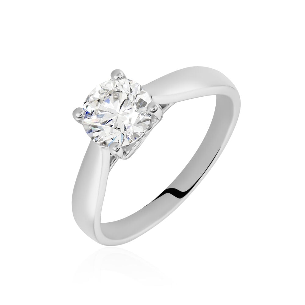 Bague Vicoeuria Ld Platine Blanc Diamant Synthétique - Solitaires Femme | Marc Orian