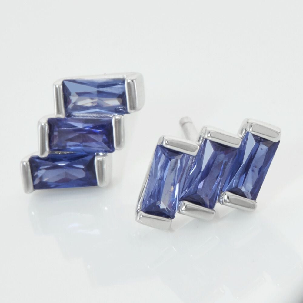 Boucles D'oreilles Puces Andy Argent Blanc Oxyde De Zirconium - Puces Femme | Marc Orian