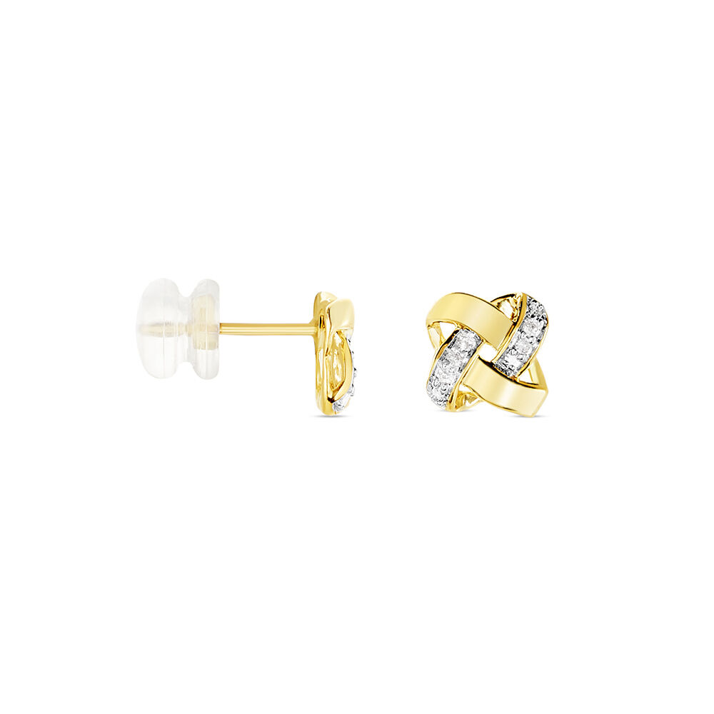 Boucles D'oreilles Puces Nyree Or Jaune Diamant - Puces Femme | Marc Orian
