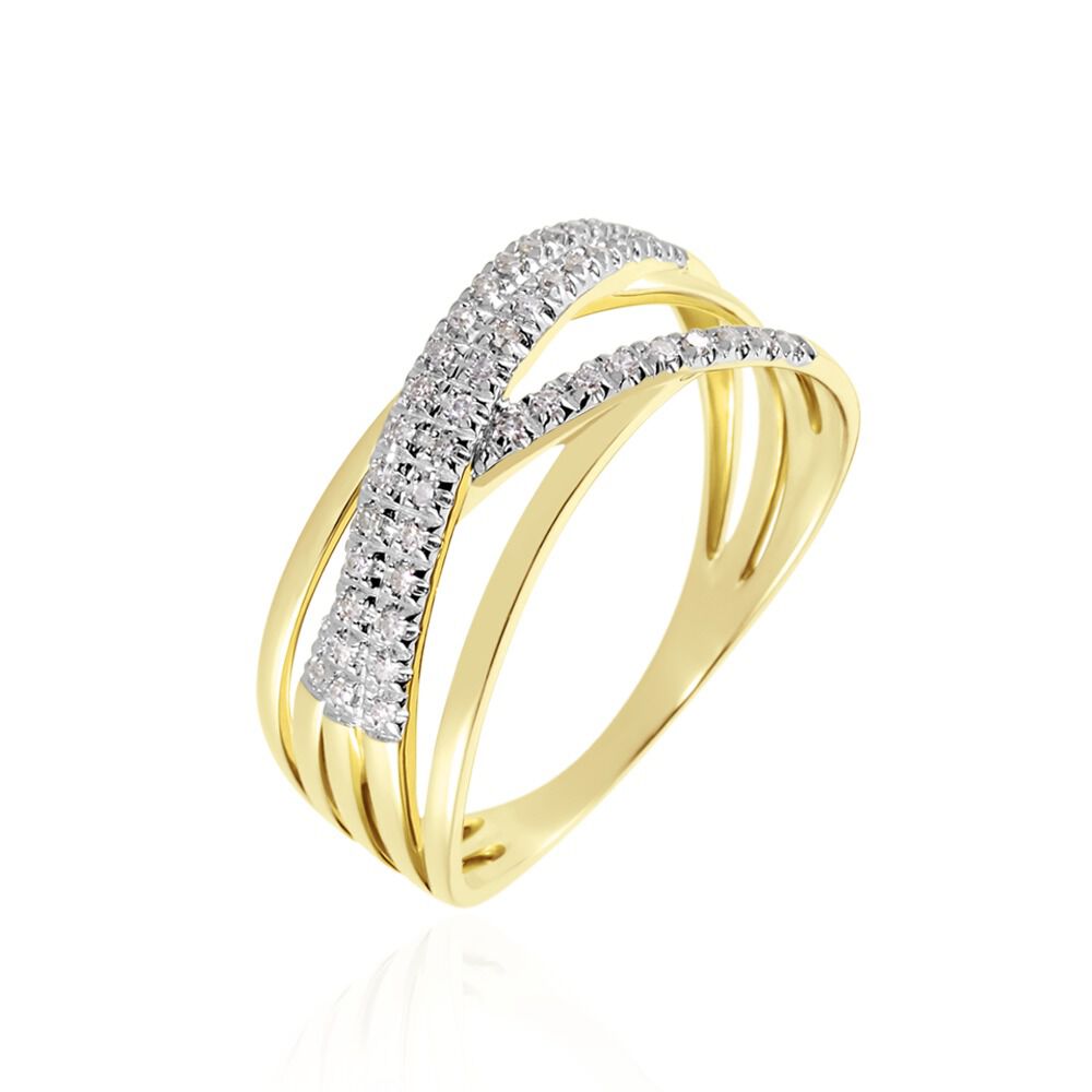 Bague Roslyn Or Jaune Diamant Blanc - Bagues pierres précieuses Femme | Marc Orian