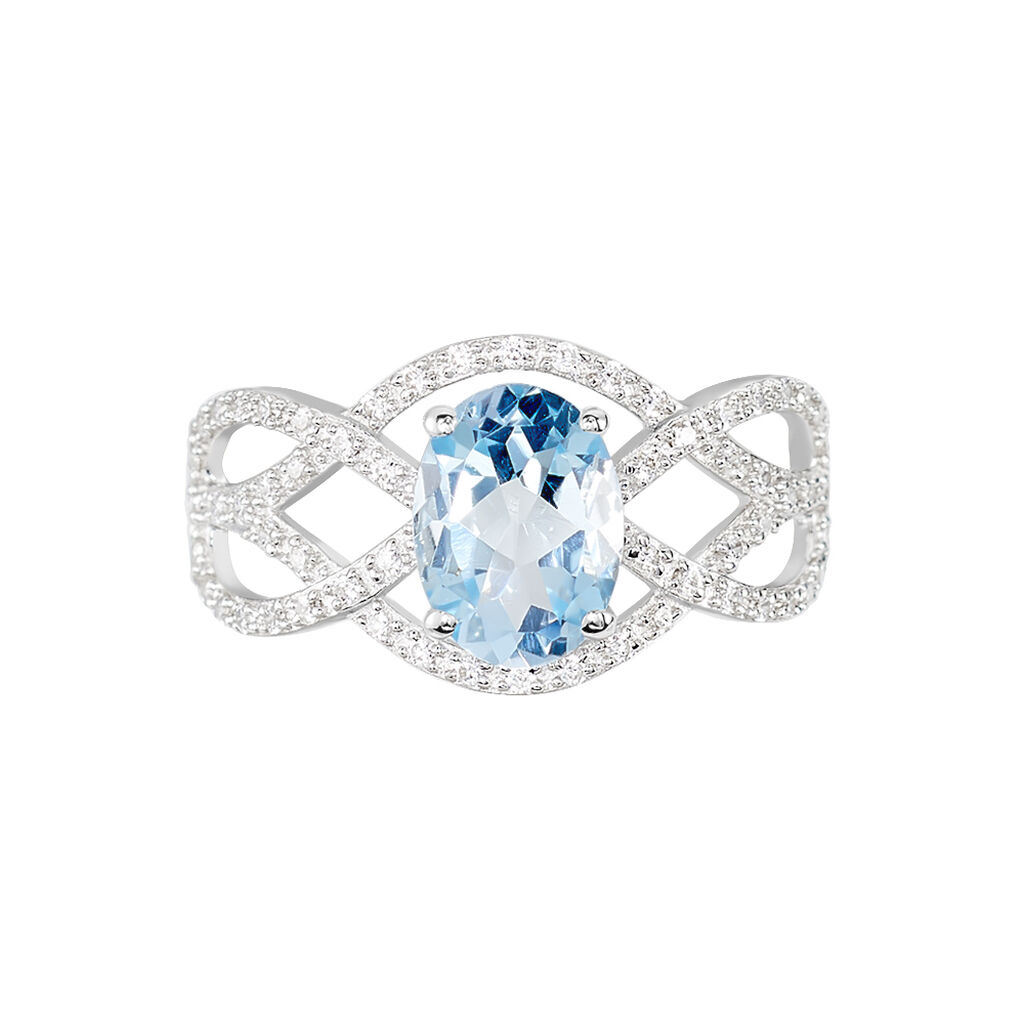 Bague Tina Or Blanc Topaze Et Oxyde De Zirconium - Bagues Femme | Marc Orian