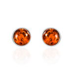 Boucles D'oreilles Puces Argent Blanc Acacia  Ambre - Puces Femme | Marc Orian