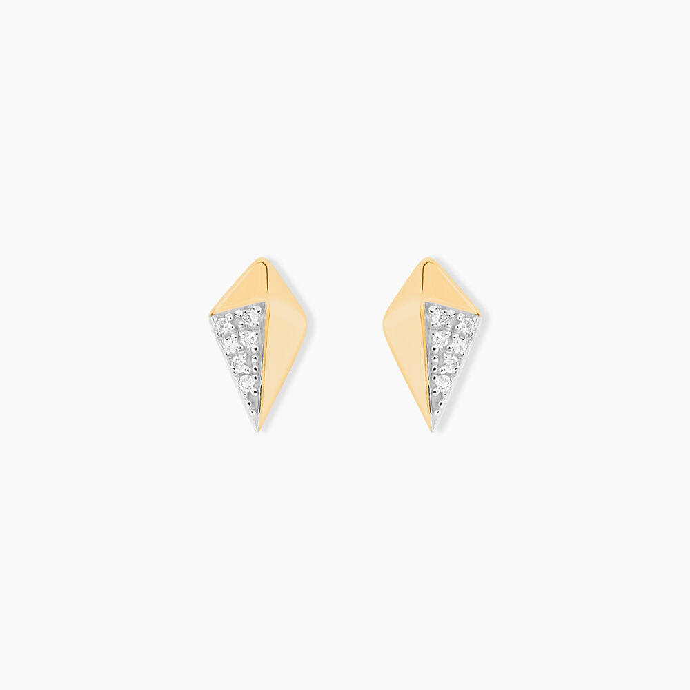 Boucles D'oreilles Puces Lizia Or Jaune Diamant -  Femme | Marc Orian