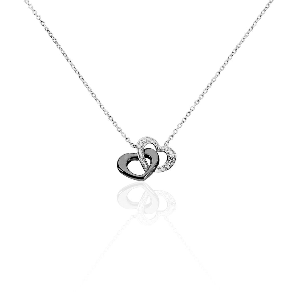 Collier Lovea Argent Blanc C&eacute;ramique Et Oxyde De Zirconium - Colliers avec pierres Femme | Marc Orian