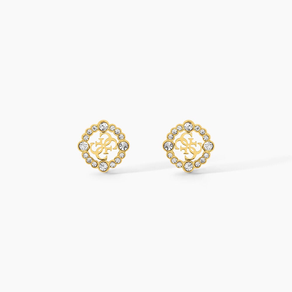 Boucles D'Oreilles Puces Guess Tiny Dancer Acier Jaune Oxyde De Zirconium - Puces Femme | Marc Orian