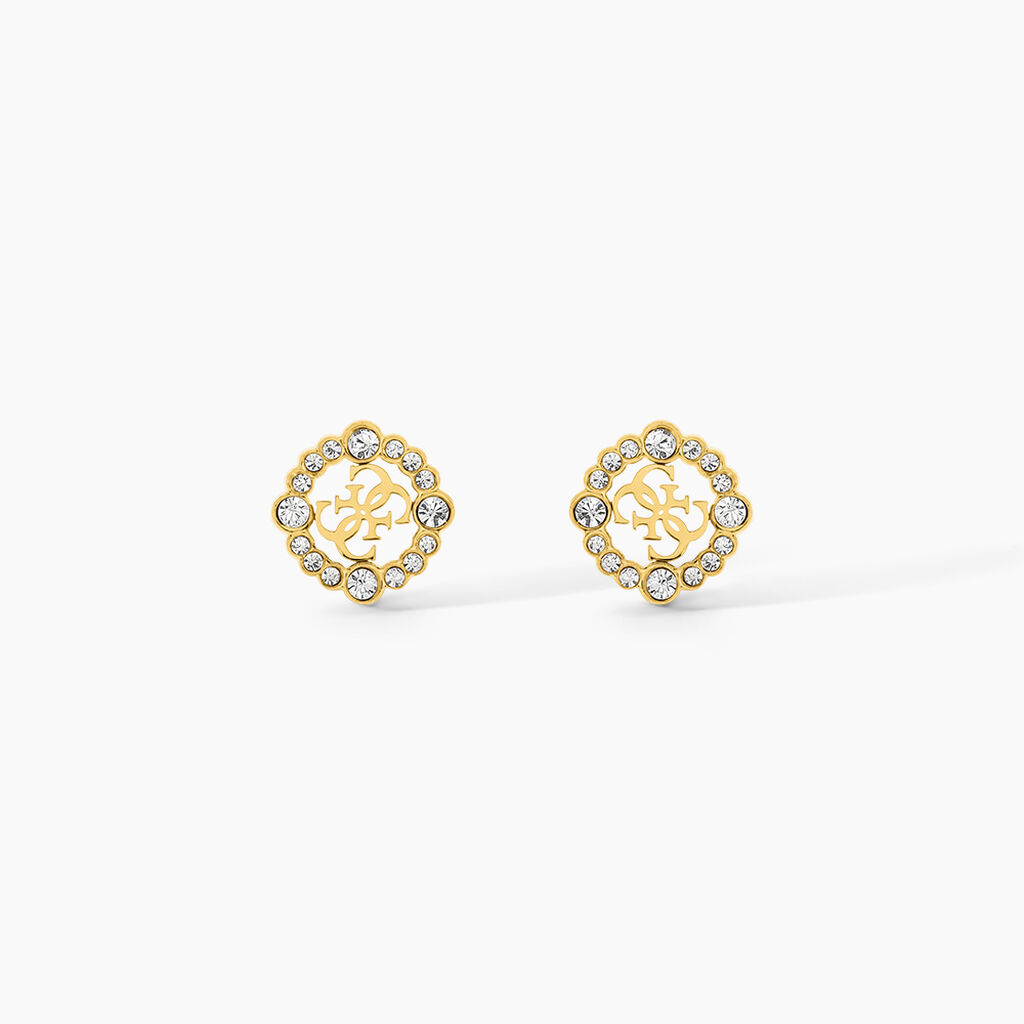 Boucles D'Oreilles Puces Guess Tiny Dancer Acier Jaune Oxyde De Zirconium - Puces Femme | Marc Orian