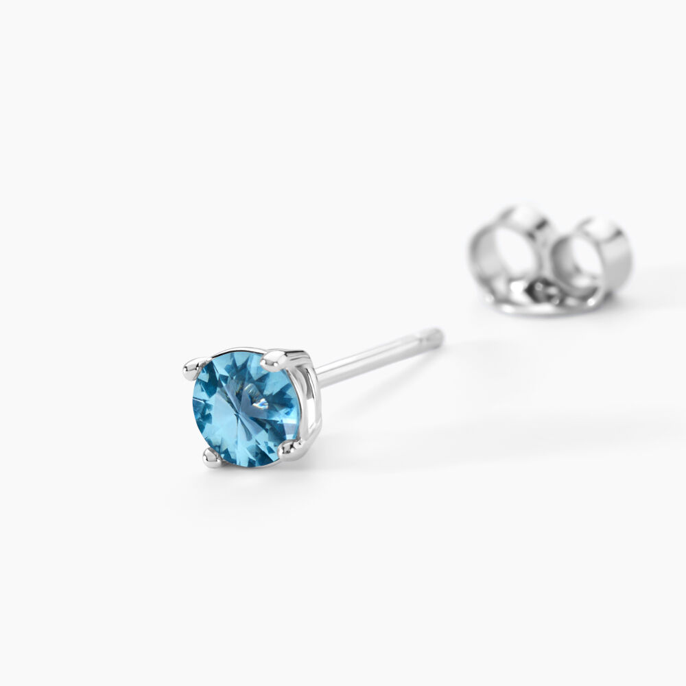 Boucles D'oreilles Puces Rio Argent Blanc Oxyde - Puces Femme | Marc Orian