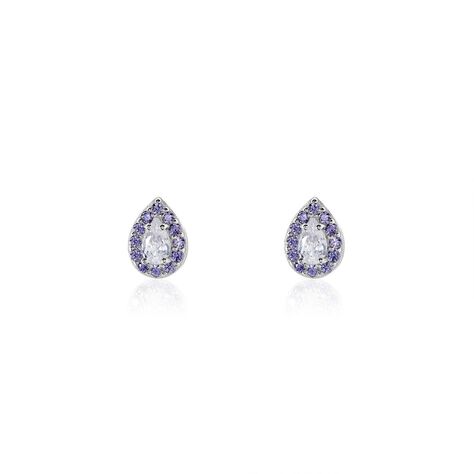 Boucles D'oreilles Puces Argent Blanc Tania Oxydes De Zirconium - Puces Femme | Marc Orian