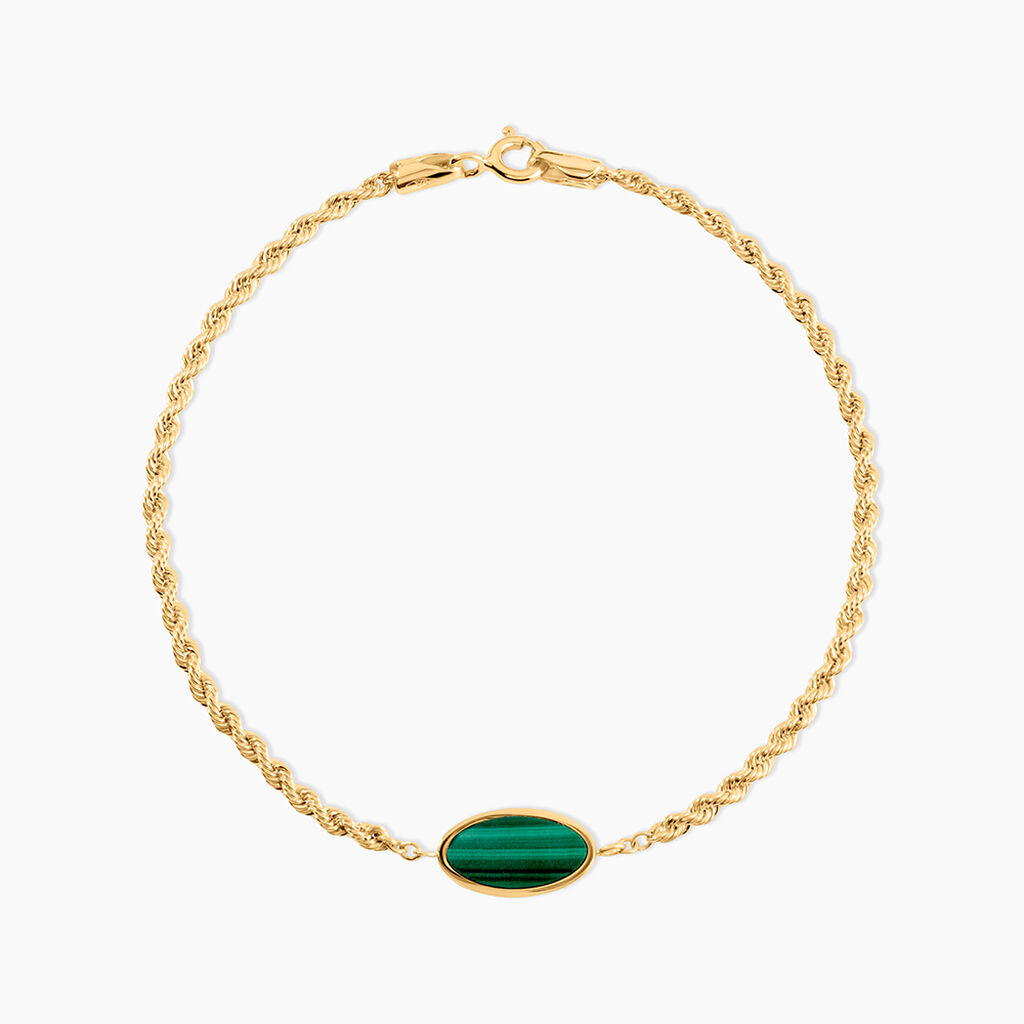 Bracelet Jerry Or Jaune Malachite - Bracelets cha&icirc;nes Femme | Marc Orian