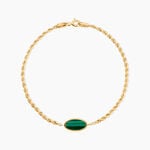 Bracelet Jerry Or Jaune Malachite - Bracelets cha&icirc;nes Femme | Marc Orian