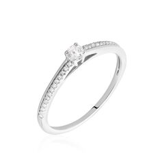 Bague Solitaire Alexandra Or Blanc Diamant - Bagues Solitaire Femme | Marc Orian