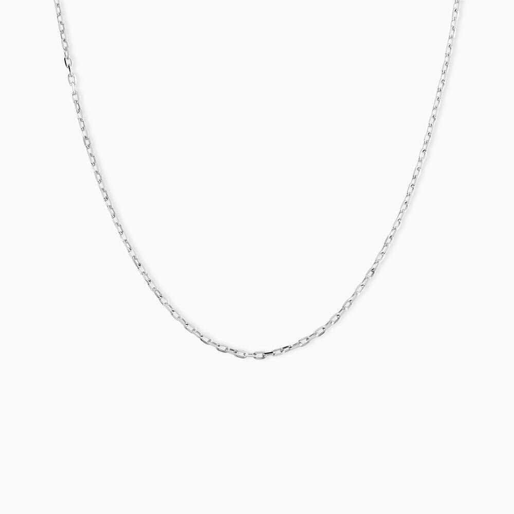 Cha&icirc;ne Igoa Maille For&ccedil;at Diamantee Or Blanc - Chaines Femme | Marc Orian