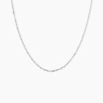 Cha&icirc;ne Igoa Maille For&ccedil;at Diamantee Or Blanc - Chaines Femme | Marc Orian