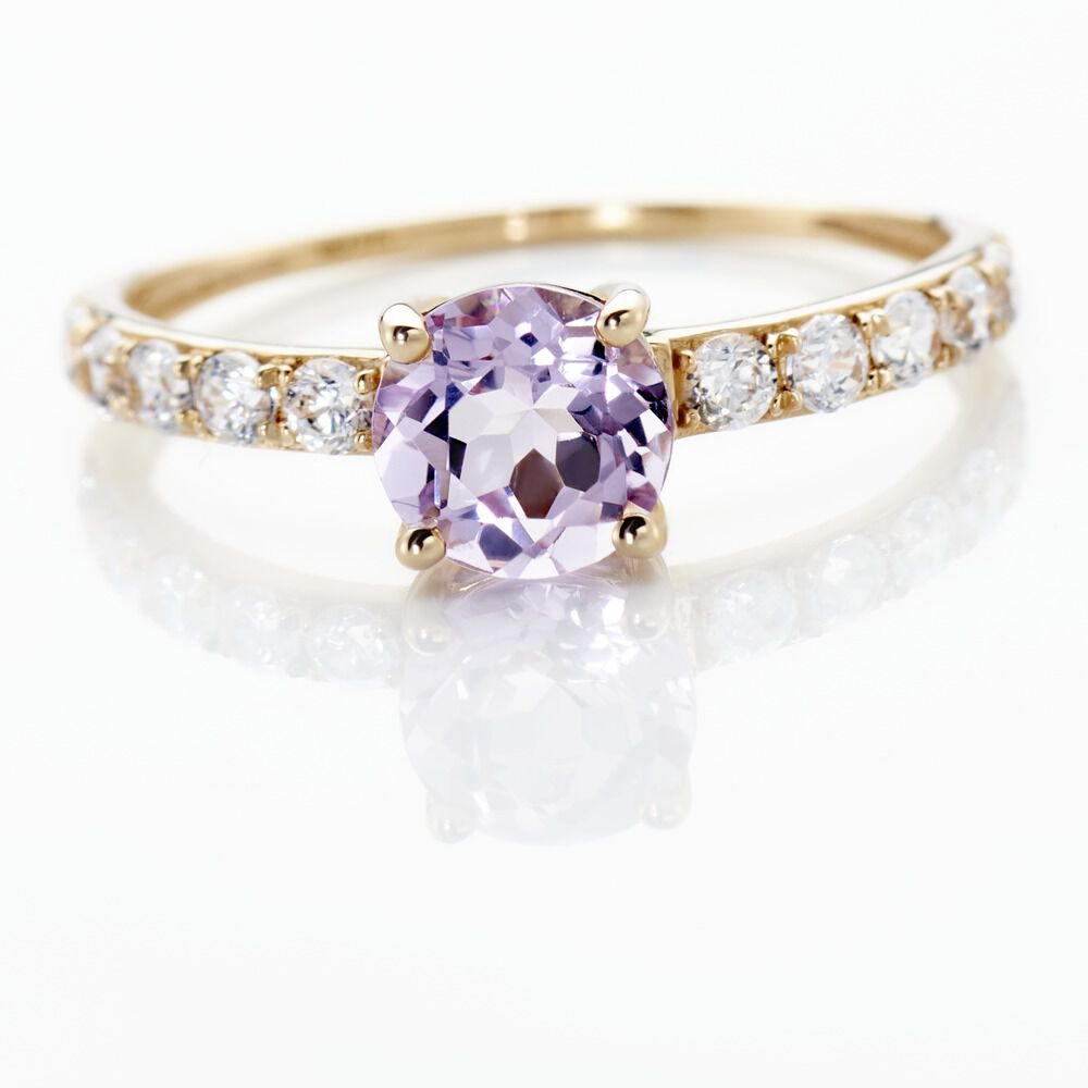 Bague Or Jaune Monroe Amethyste Oxydes De Zirconium - Bagues pierres fines Femme | Marc Orian