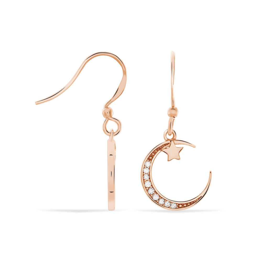 Boucles D'oreilles Pendantes Elizaveta Argent Rose Oxyde De Zirconium - Pendantes Femme | Marc Orian