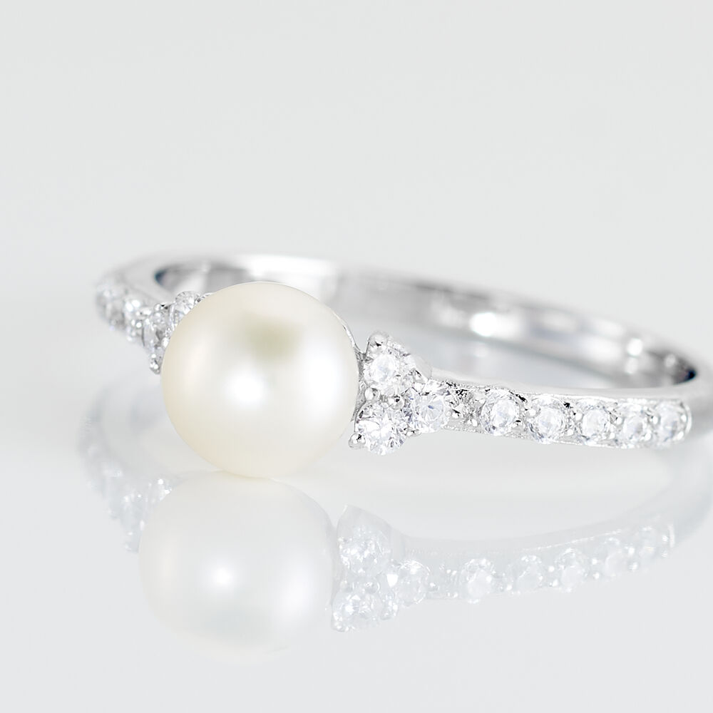 Bague Florenty Argent Blanc Perle De Culture Et Oxyde De Zirconium - Bijoux fantaisie Femme | Marc Orian