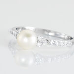 Bague Florenty Argent Blanc Perle De Culture Et Oxyde De Zirconium - Bijoux fantaisie Femme | Marc Orian