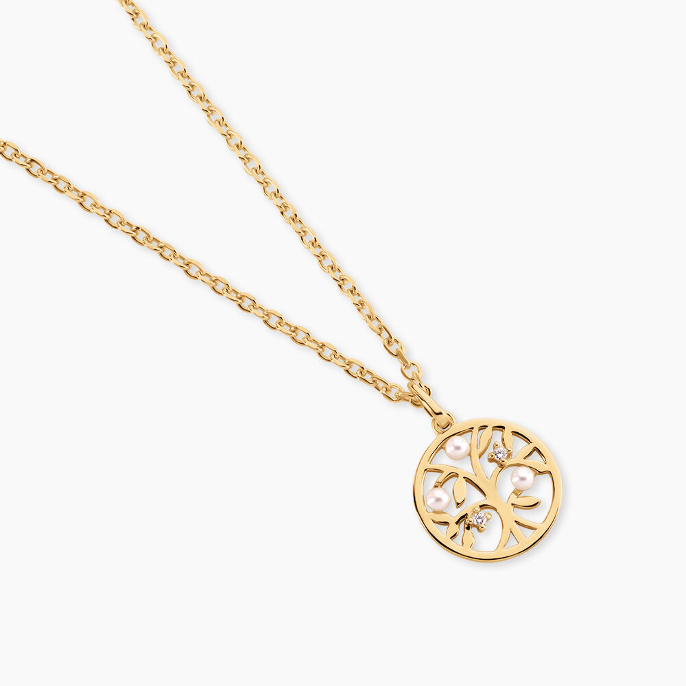 Pendentif Jeptha Argent Dor&eacute; A L'Or 750/1000 Perle De Culture Oxyde De Zirconium - Pendentifs Femme | Marc Orian