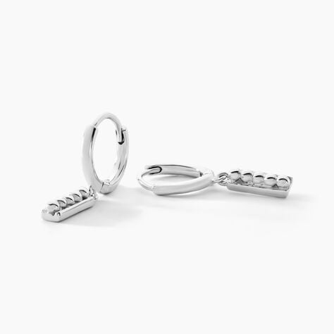 Cr&eacute;oles Snook Argent Blanc - Boucles d'oreilles pampille Femme | Marc Orian