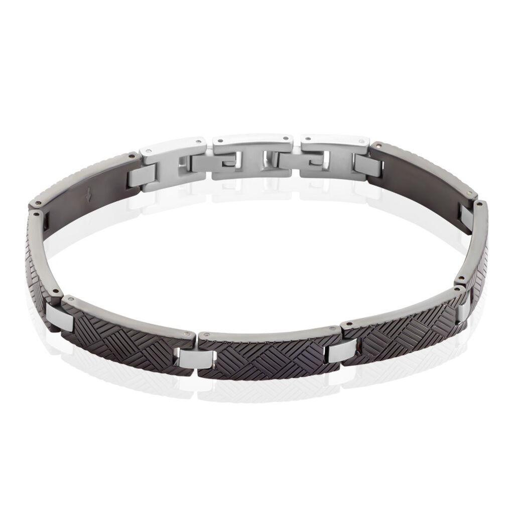 Bracelet Phebus Him Acier Blanc Et Noir - Bracelets cha&icirc;nes Homme | Marc Orian