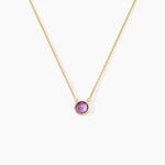 Collier Arenale Argent Dor&eacute; A L'Or 750/1000 Am&eacute;thyste - Colliers avec pierres Femme | Marc Orian
