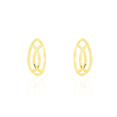 Boucles D'oreilles Puces Elodile Ovale Or Jaune - Puces Femme | Marc Orian