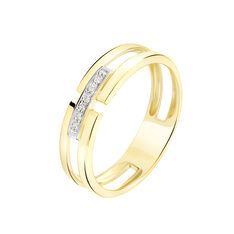 Bague Barrette Or Jaune Diamant - Bagues Femme | Marc Orian