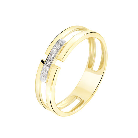 Bague Barrette Or Jaune Diamant - Bagues Femme | Marc Orian