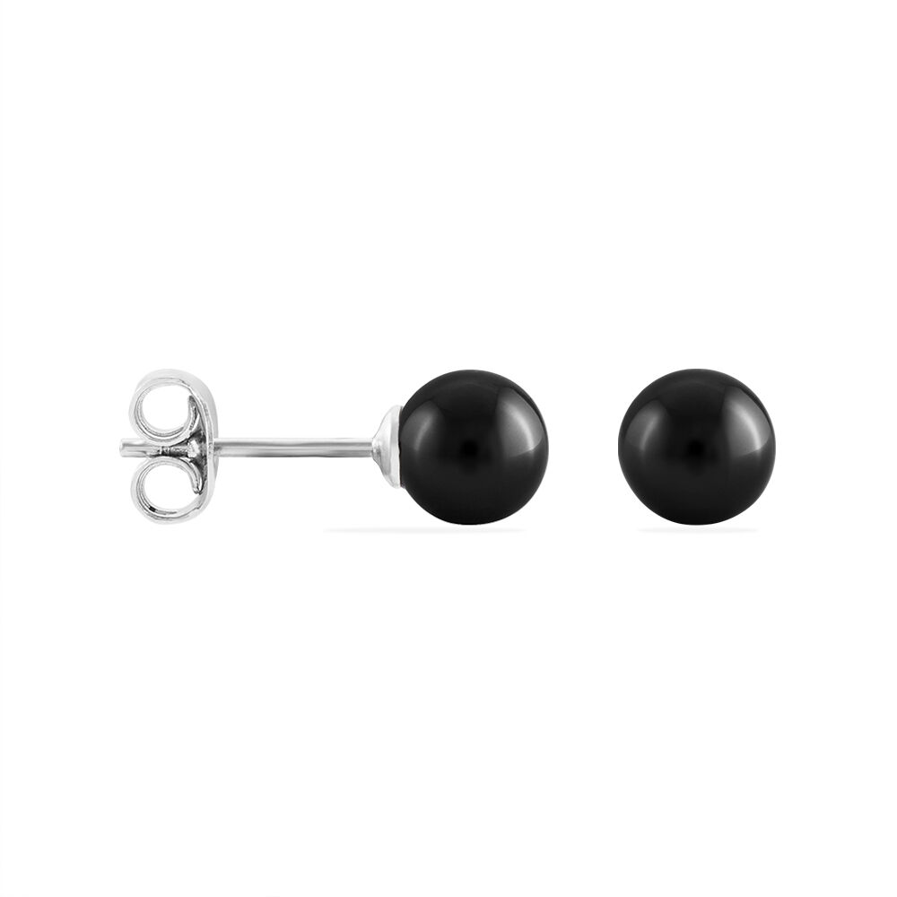Boucles D'oreilles Puces Orbe Argent Blanc Céramique - Puces Femme | Marc Orian