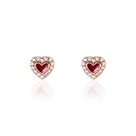 Boucles D'oreilles Puces Argent Rose Astor Oxydes De Zirconium - Puces Femme | Marc Orian