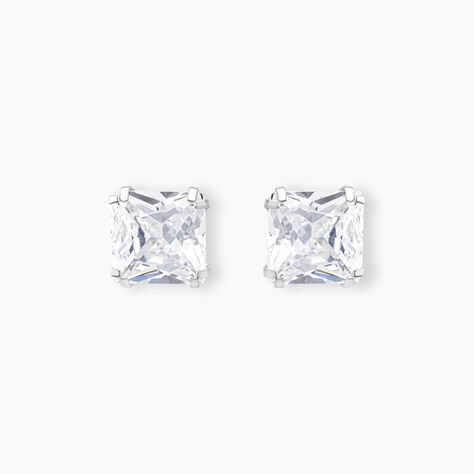 Boucles D'oreilles Puces Or Blanc Doreen Oxydes De Zirconium - Puces Famille | Marc Orian