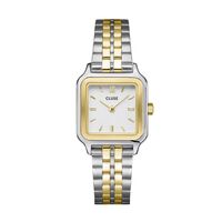 cadran bicolore fond blanc bracelet acier bicolore