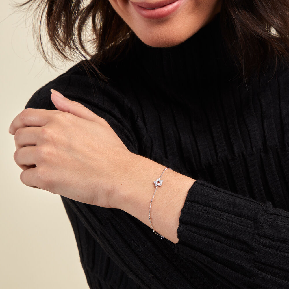 Bracelet Lizéa Argent Blanc - Bracelets chaînes Femme | Marc Orian