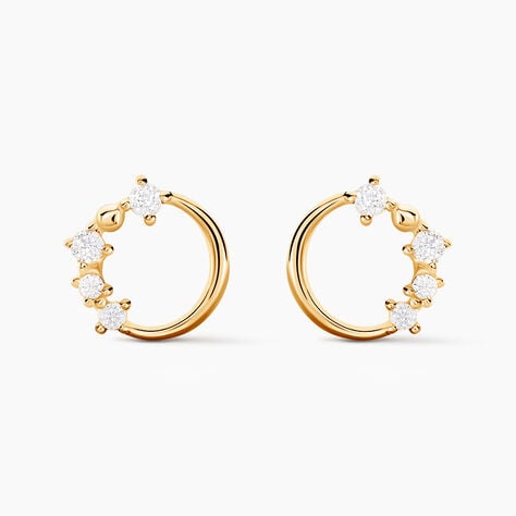 Boucles D'oreilles Puces Wenona Or Jaune Oxyde De Zirconium - Puces Femme | Marc Orian