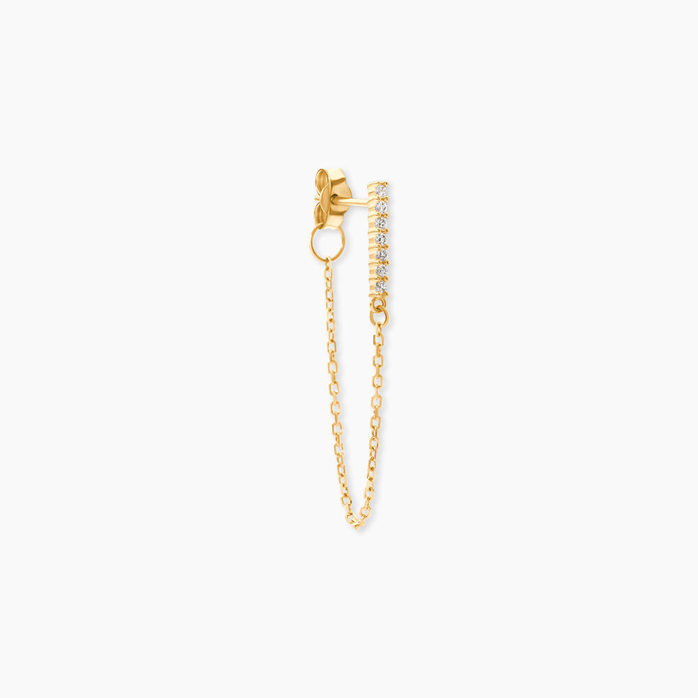 Boucle D'oreille Unitaire Barbra Or Jaune Oxyde De Zirconium - Piercings d'oreilles Femme | Marc Orian